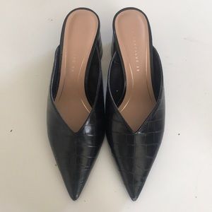 Zara Block Leather Heel